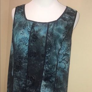 Serenade Blue & Black Floral Print Blouse/Top